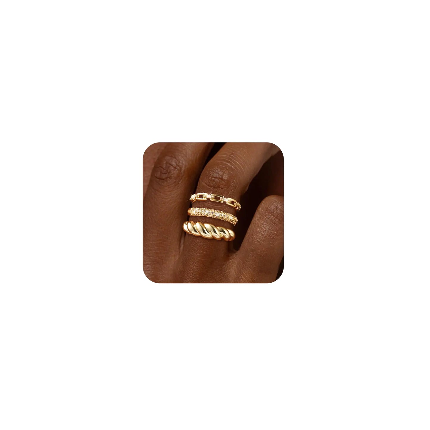 Croissant ring set